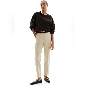H&M Khaki Trousers Size 8 Straight Leg Stretch Work Pants Tan